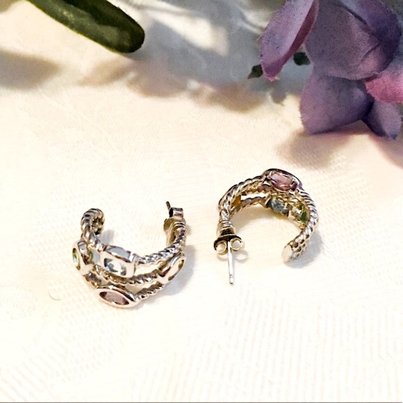 SOLD Sterling Topaz Amethyst Peridot Citrine Ear - Picture 10 of 14